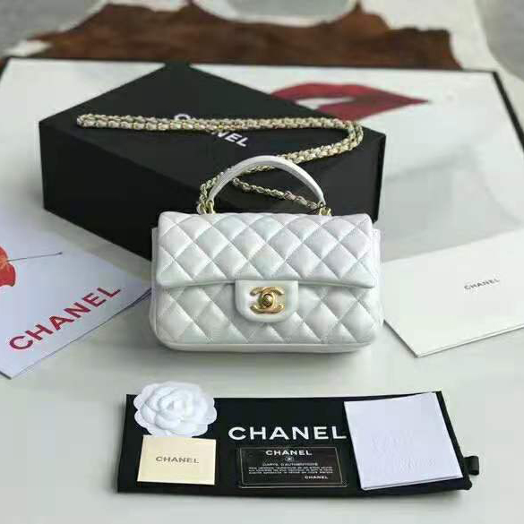 2021 Chanel mini flap bag with top handle