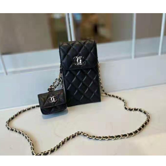 2021 Chanel phone and airpods case with chain