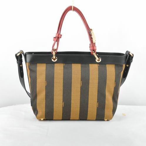 Fendi Pequin Small Shoulder Bag 8BN241 Black