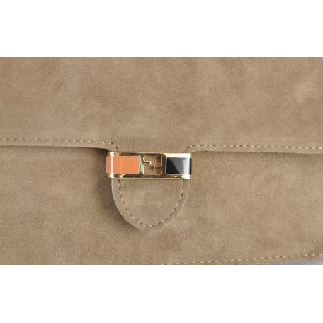 Fendi Toujour Gold Chain Clutch Suede 8M0291 Khaki