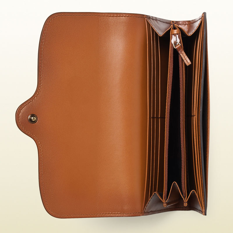 Gucci lady web leather continental wallet