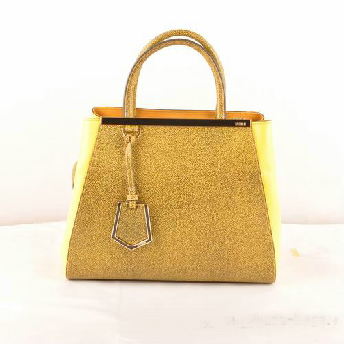 Fendi 2Jours Cannage&Ferrari Leather Tote Bag F2552S Lemon