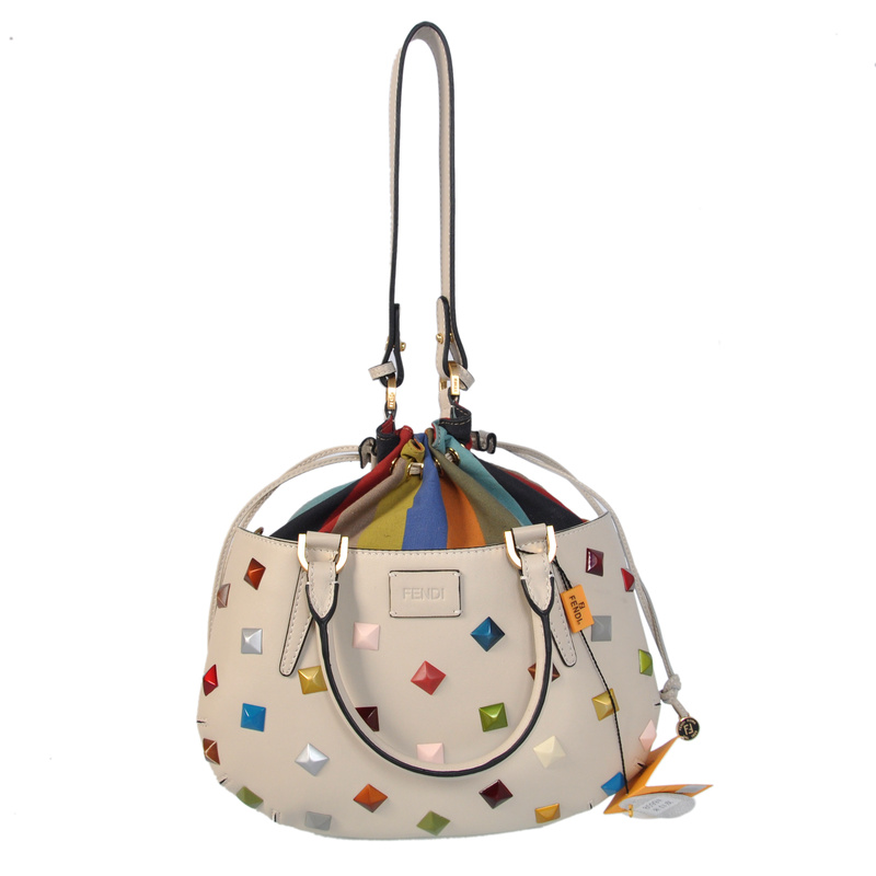 Fendi Borsa Multi-Color Studded Satchel