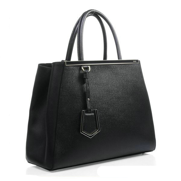 Fendi 2Jours Original Leather Tote Bag F2552M Black