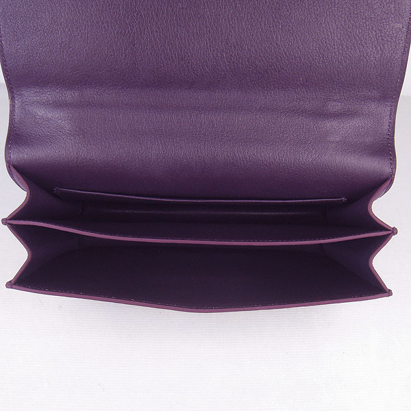 Hermes Constance Togo Leather Single Bag Purple Gold Hardware H020